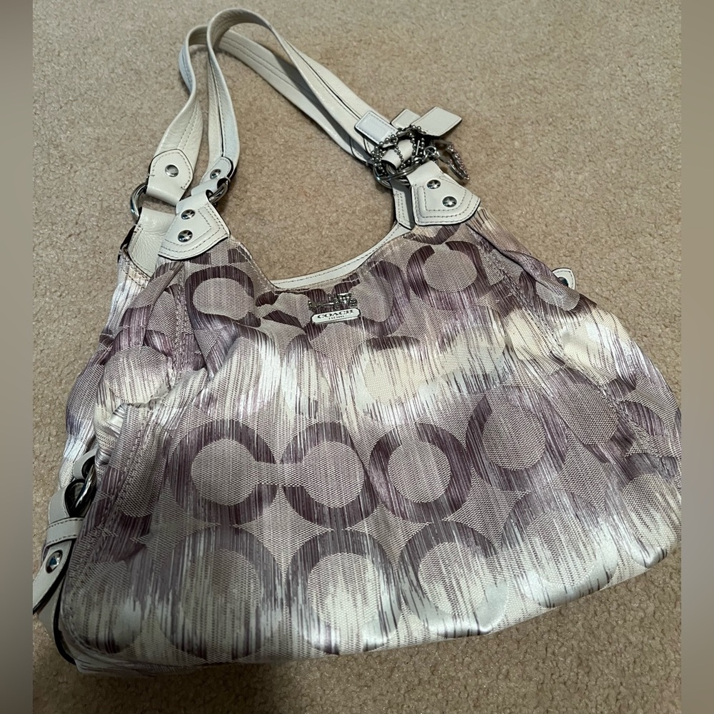 Coach white and gray handbag